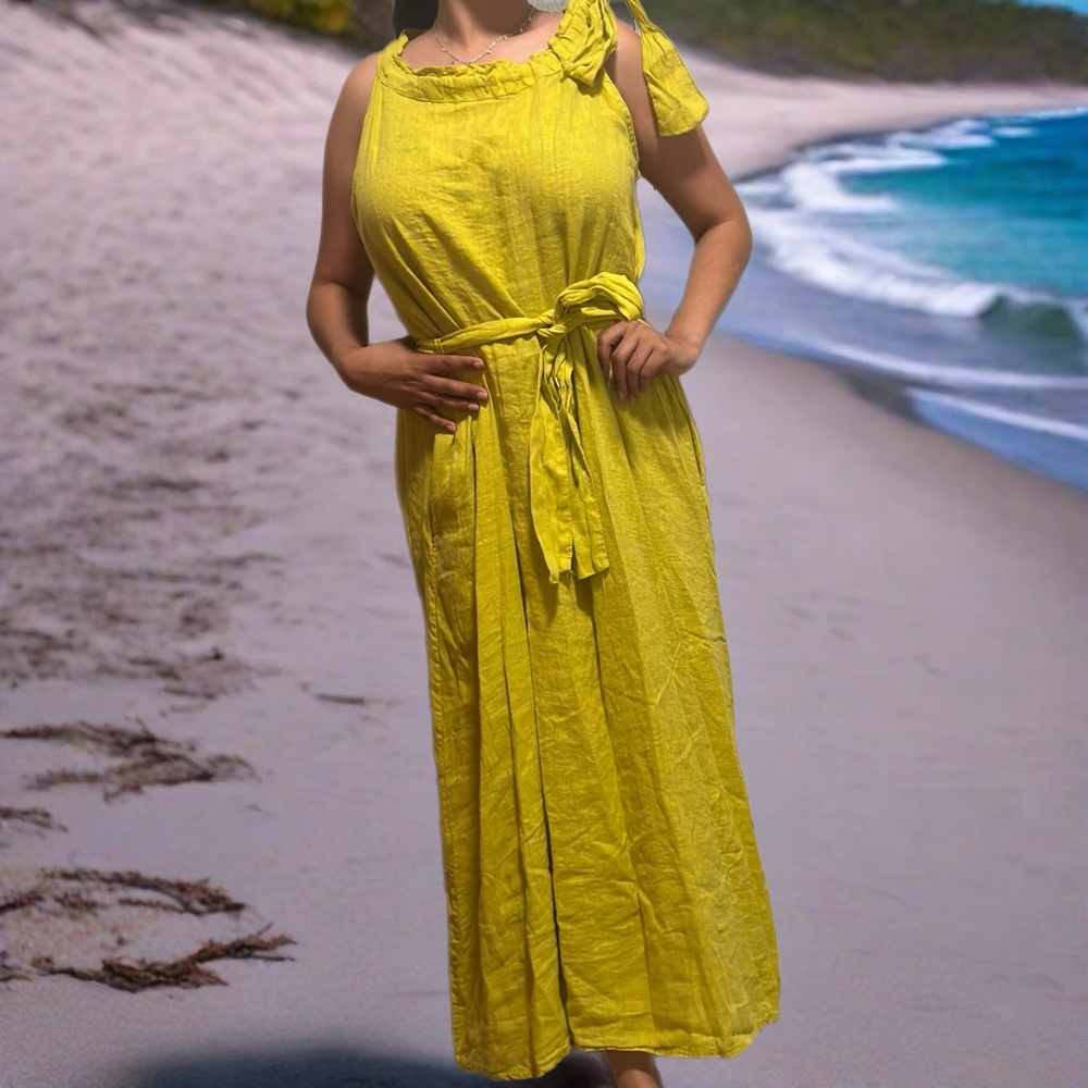 023 In Italy 100% linen maxi dress